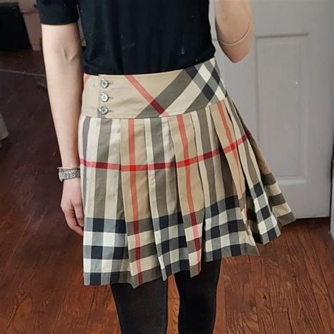 fake burberry plaid skirt|burberry vintage check pleated skirt.